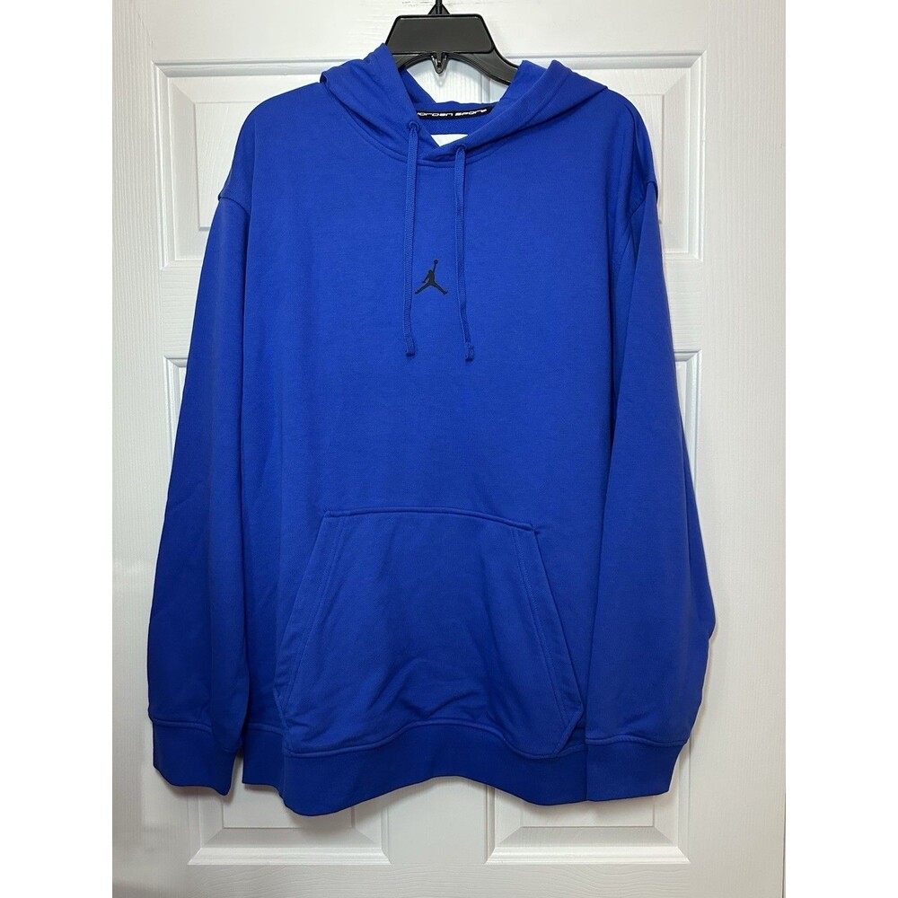 Size L Air Jordan Men's Sport Dri-FIT Pullover Hoodie Royal Blue FV8606-480 NEW